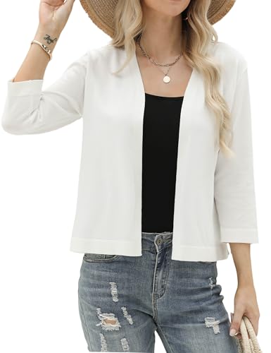 Aottori Bolero Damen Festlich Elegant Kurz Strickjacke Cardigan Kurze Jacke Bolerojacke 3/4 Ärmel Leichte Sommerjacke Kurzjacke Jäckchen für Abendkleider von Aottori