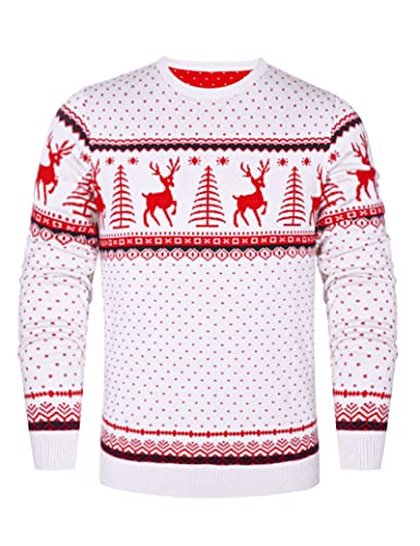 Aottori Weihnachten Pullover Damen Weihnachtspullover Familie Set Rentiermuster Christmas Reindeer Strickpullover Unisex Christmas Sweater Herren-Weiß M Aottori Weihnachten Pullover Damen Weihnachtspullover Familie Set Rentiermuster Christmas Reindeer Strickpullover Unisex Christmas Sweater Herren-Weiß M von Aottori