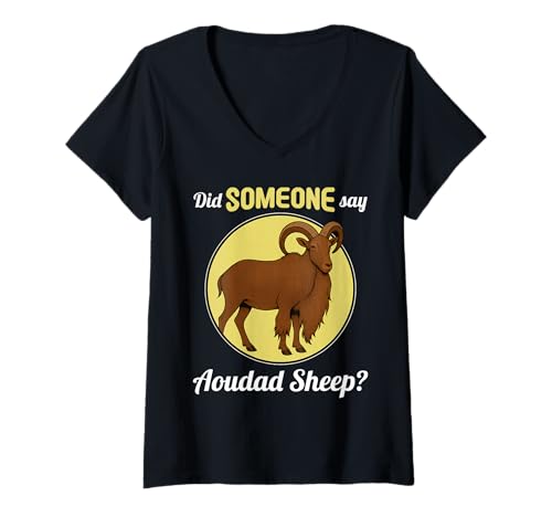 Damen Aoudad-Schafe Aoudad-Schaf T-Shirt mit V-Ausschnitt Damen Aoudad-Schafe Aoudad-Schaf T-Shirt mit V-Ausschnitt von Aoudad-Schafe Aoudad-Schaf Tier Shop