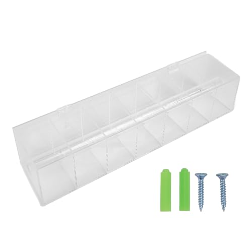 Acryl-Aufkleberrolle Halter Aufkleber Spender Staubresistent 7 Fächer Transparent Etikettenhalter Organizer für Büro Arbeitsbereich von Aoveew