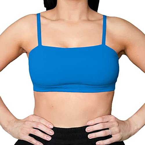 Aoxjox Damen Workout Bandeau Sport BHs Taining Fitness Laufen Yoga Crop Tank Top, Directoire Blue, Medium von Aoxjox