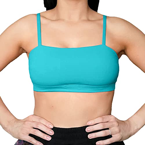 Aoxjox Damen Workout Bandeau Sport BHs Taining Fitness Laufen Yoga Crop Tank Top, Keramik Grün, small von Aoxjox