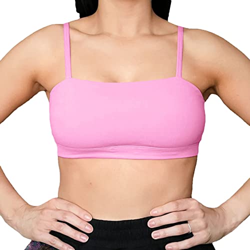 Aoxjox Damen Workout Bandeau Sport BHs Taining Fitness Laufen Yoga Crop Tank Top, Prism Pink, Large von Aoxjox