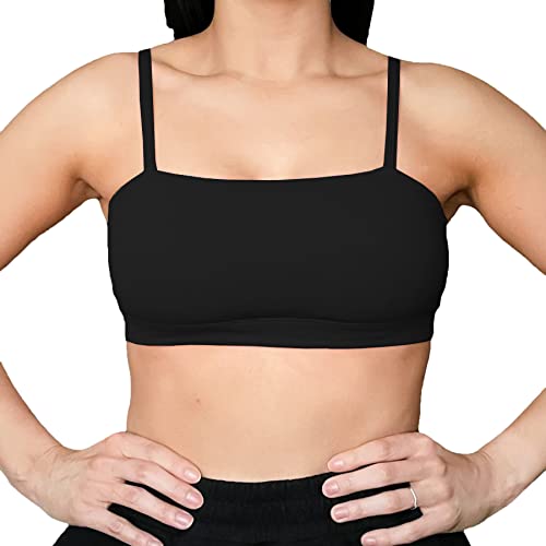 Aoxjox Damen Workout Bandeau Sport BHs Taining Fitness Laufen Yoga Crop Tank Top, Schwarz, X-Small von Aoxjox