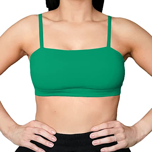 Aoxjox Damen Workout Bandeau Sport BHs Taining Fitness Laufen Yoga Crop Tank Top, Sittich grün, small von Aoxjox