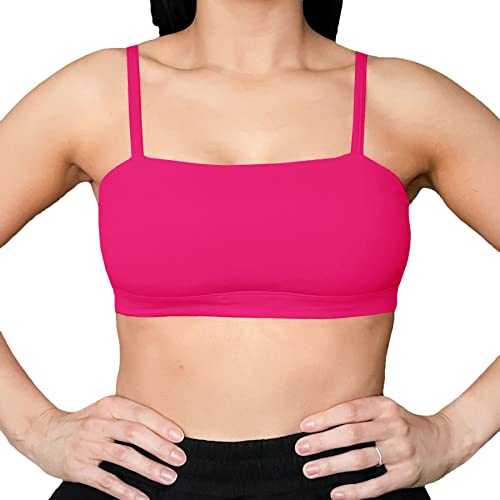 Aoxjox Damen Workout Bandeau Sport BHs Taining Fitness Laufen Yoga Crop Tank Top, rosarot, Large von Aoxjox