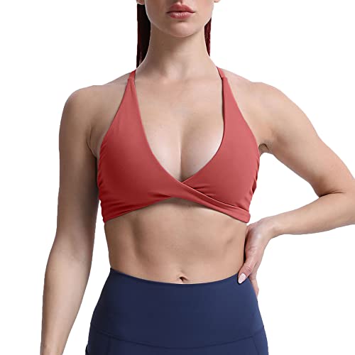 Aoxjox Damen Weich Sport-BH, rostrot, S von Aoxjox