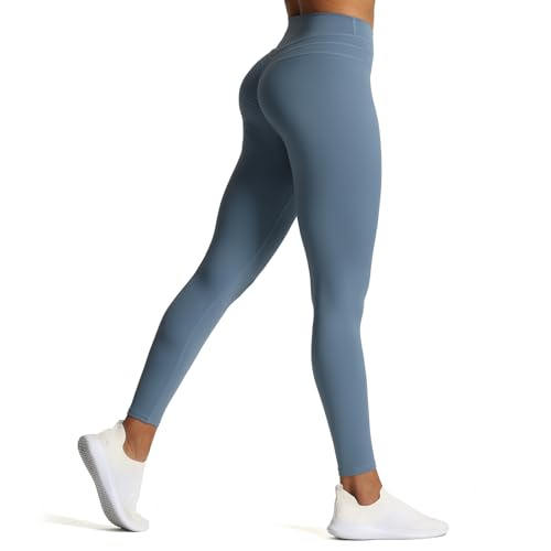 Aoxjox Luna Buttery Yoga-Leggings mit hoher Taille für Damen, Bauchkontrolle, 68,6 cm, Stahlblau, 3X-Groß von Aoxjox