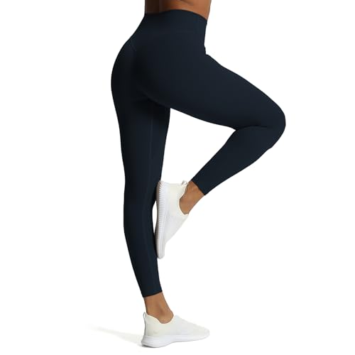 Aoxjox Workout-Leggings mit hoher Taille für Damen, Bauchkontrolle, butterweich, Yoga, Metamorph, tiefer V-Ausschnitt, 66 cm, Blaubeer, Groß von Aoxjox