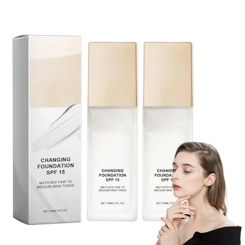 Skye Color Changing Magic Foundation, Magical Color Changing Foundation, All Day Flawless Warm Skin Tone Bb Cream Makeup Base Concealer for All Skin (2pcs, 30ml) von Aozonyoi
