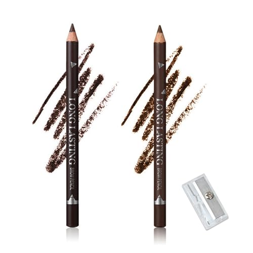 Systemous 24 Hr Waterproof Eyeliner Double Sharpenable Eye Pencil, Systemous Waterproof Eyeliner, 2 in 1 Eyeliner and Eyebrow Pencil, No Smudging, Smooth, Easy to Color (Brown+Dark Brown) von Aozonyoi