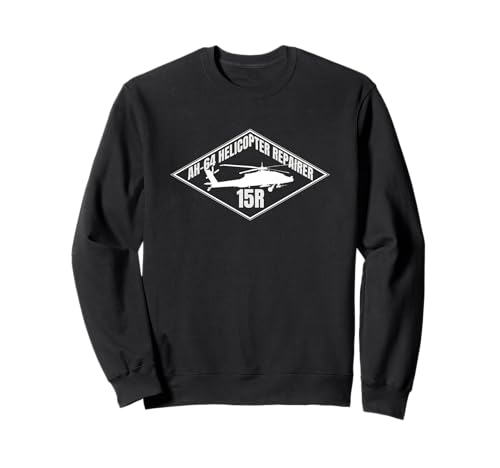 AH-64 Helikopter Repairer 15R Diamond Badge Military Patch Sweatshirt von Apache Wrench Works