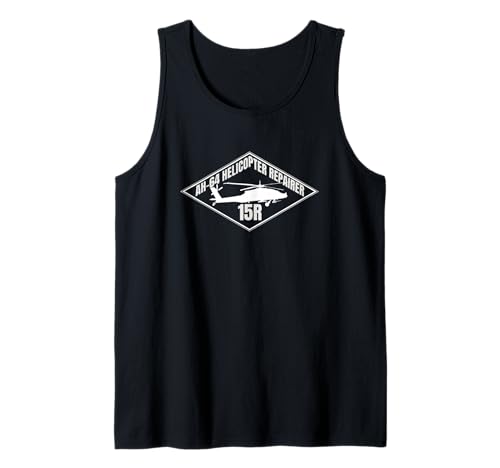 AH-64 Helikopter Repairer 15R Diamond Badge Military Patch Tank Top von Apache Wrench Works