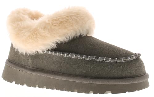 Apache Echtes Leder & Wildleder Mokassin Hausschuhe für Damen - Kunstfell Gefüttert Gepolsterter Komfort Rutschfeste Gummisohle Grau 42 EU Apache Echtes Leder & Wildleder Mokassin Hausschuhe für Damen - Kunstfell Gefüttert Gepolsterter Komfort Rutschfeste Gummisohle Grau 42 EU von Apache