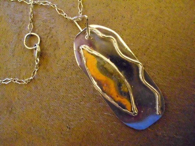 Anhänger Sonora Sunrise Natural- Massiv Sterling Silber - Made in Usa By Me- Halskette Kette/Leder -2x2, 5 cm Ready To Mail- Männer/Frauen Unisex von ApacheMoon