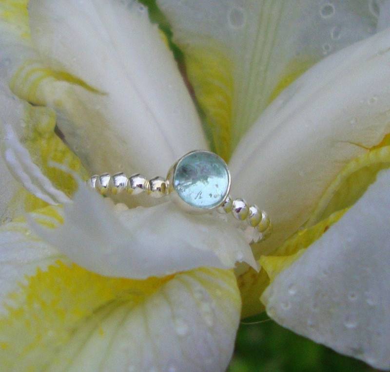 Aquamarinring - Oasis Natürlicher Blauer Aquamarin in Sterlingsilber Nach Maß Ihrer Größe März Geburtsstein von ApacheMoon