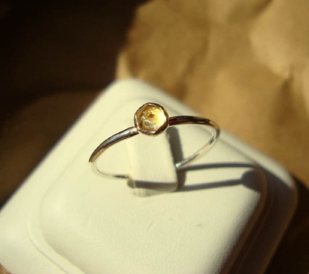 Citrin Ring - Sechseckig Gefasst Recyceltes Sterlingsilber Oder 14K/20 Gold Filled Wunschgröße Citrin Ring - Sechseckig Gefasst Recyceltes Sterlingsilber Oder 14K/20 Gold Filled Wunschgröße von ApacheMoon