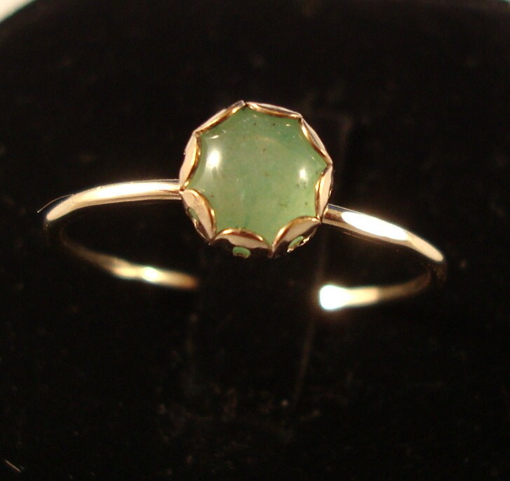 Grüner Aventurin-Ring - 14K Gold Filled Band Mit Sterlingsilber Lünette Aus Recycelten Umweltfreundlichen Quellen Hergestellt in Ihrer Größe von ApacheMoon