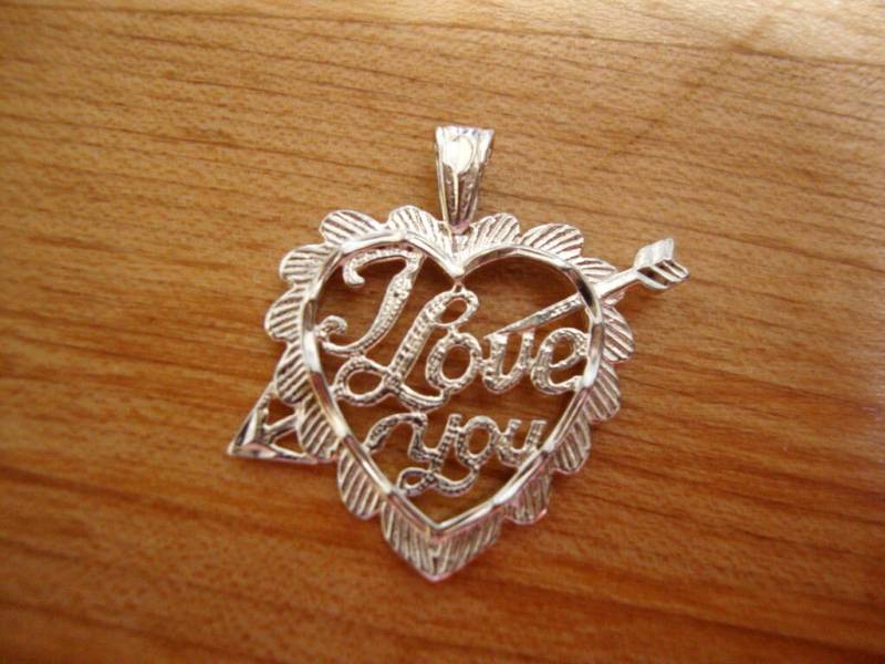 Ich Liebe Dich Herz - Sterling Silber Anhänger Und Kette Halskette Durchmesser 1, 5 cm von ApacheMoon