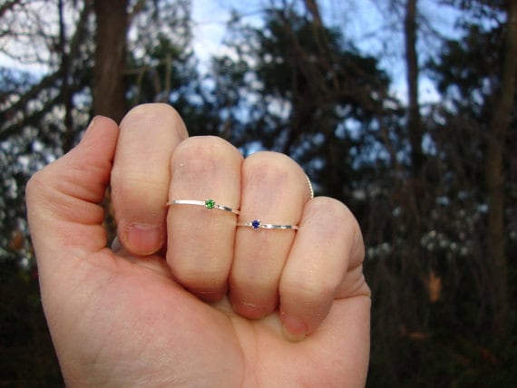 Minimalist Ring Tansanit Rubin Saphir Diamant Moissanite Semmer von ApacheMoon