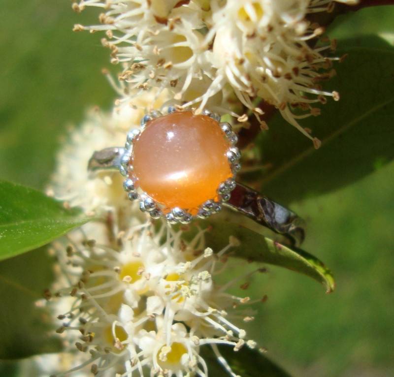 Mondstein Ring Aus 925 Sterling Silber Und Roségold - in Deiner Größe Angefertigt von ApacheMoon
