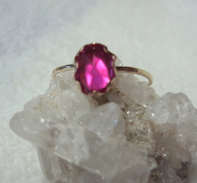 Ring Pink Saphir - Recyceltes 14K Gold Filled Wunschmaß von ApacheMoon