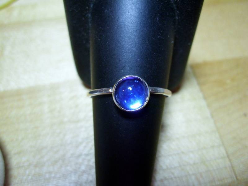 Ring Saphir Blau Massiv 925 Sterling Silber - Wird in Ihrer Größe Angefertigt 7 Mm Stein von ApacheMoon