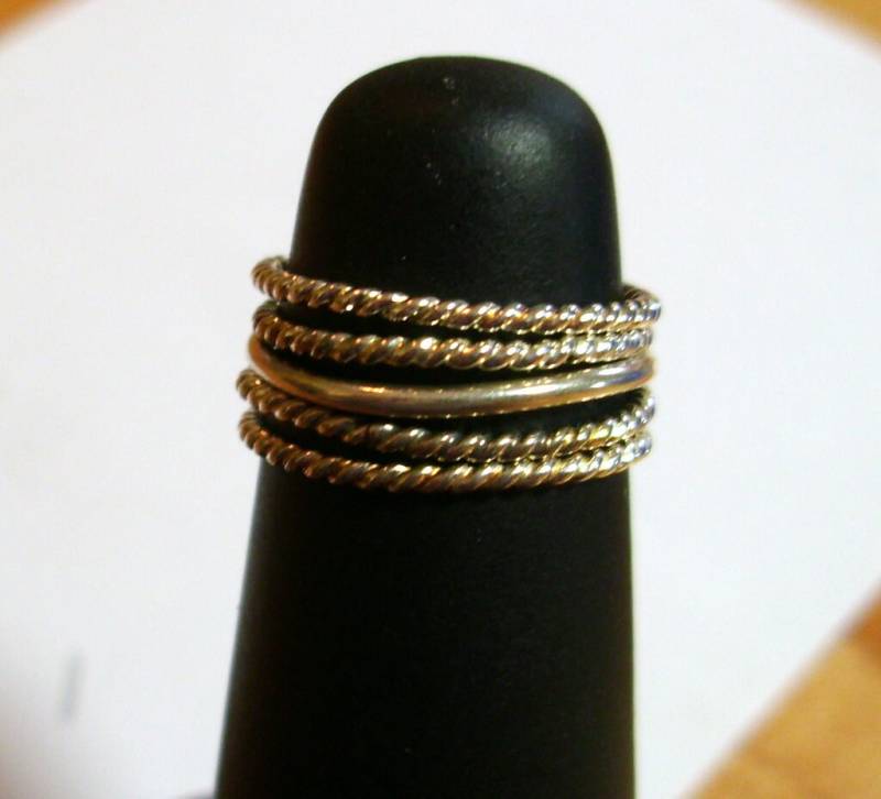 Ringset 5 Stapelringe - Verschiedene Midi Ringe Sterling Silber Umweltfreundlich Recycelt von ApacheMoon