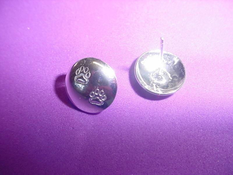 Spitze Kleine Pfoten Spuren Auf Ihren Ohrringen Hinterlassen - Ohrstecker 925 Sterling Silber Aus Eco Freundlichen Quellen Bereit Zum Versand von ApacheMoon