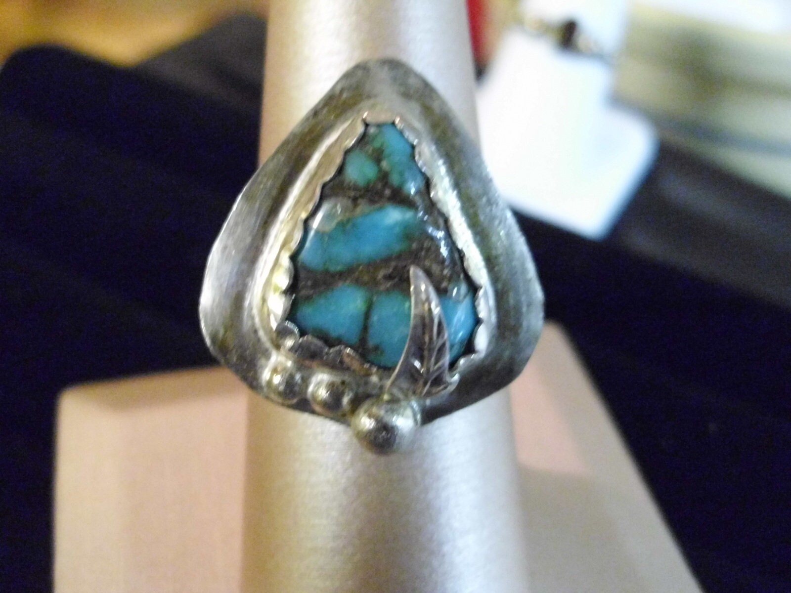 Türkis Ring Massiv Mit Echtem Minen-Türkis Apachenblau - Ringgröße 58 Made in Usa von ApacheMoon