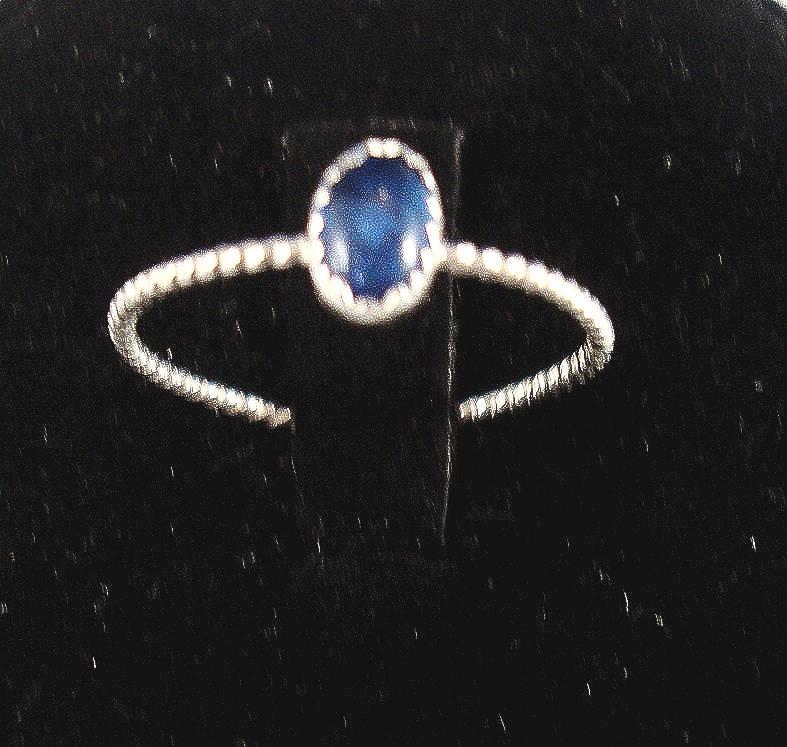 Vintage 6x4 Swarovski Stein in Saphir Blau Farbe Neu Ring - Umweltfreundliches Recyceltes Sterling Silber Maßanfertigung Ihrer Größe von ApacheMoon