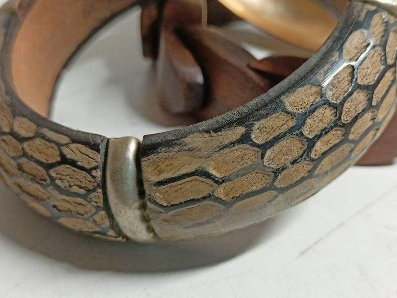 Armbänder Holz Schmuckreif Armreif Handgelenkreif Armringe Reife 1x Mit Und Gumi 2 Feststehend Im Set 6, 5 cm von ApadisArt