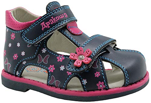 Apakowa Kinderschuhe Mädchen Geschlossene Sandalen Riemchensandalen (Color : Blue, Size : 20 EU) von Apakowa