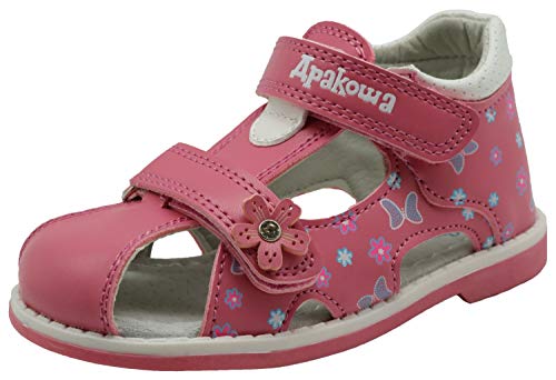 Apakowa Kinderschuhe Mädchen Geschlossene Sandalen Riemchensandalen (Color : Pink, Size : 20 EU) von Apakowa