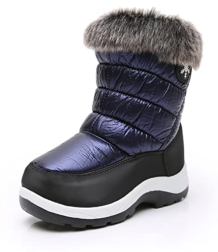 Apakowa Winter Kleinkind Mädchen Mittelhohe Plüsch Schneestiefel Prinzessin Outdoor Stiefel(Color : Purple, Size : 25 EU) von Apakowa