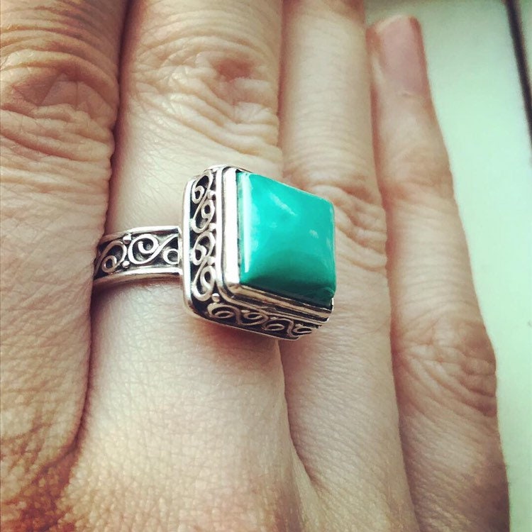 Cuadrado Ring - Sterling Silber & Türkis Cuadrado Ring - Sterling Silber & Türkis von ApapachosJewellery