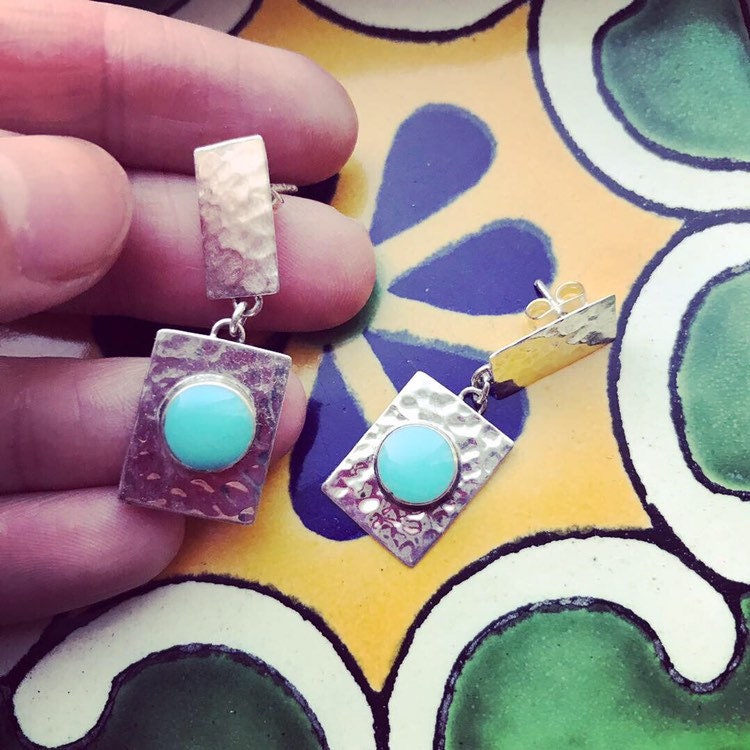Geométrico Ohrringe - Sterling Silber & Türkis von ApapachosJewellery