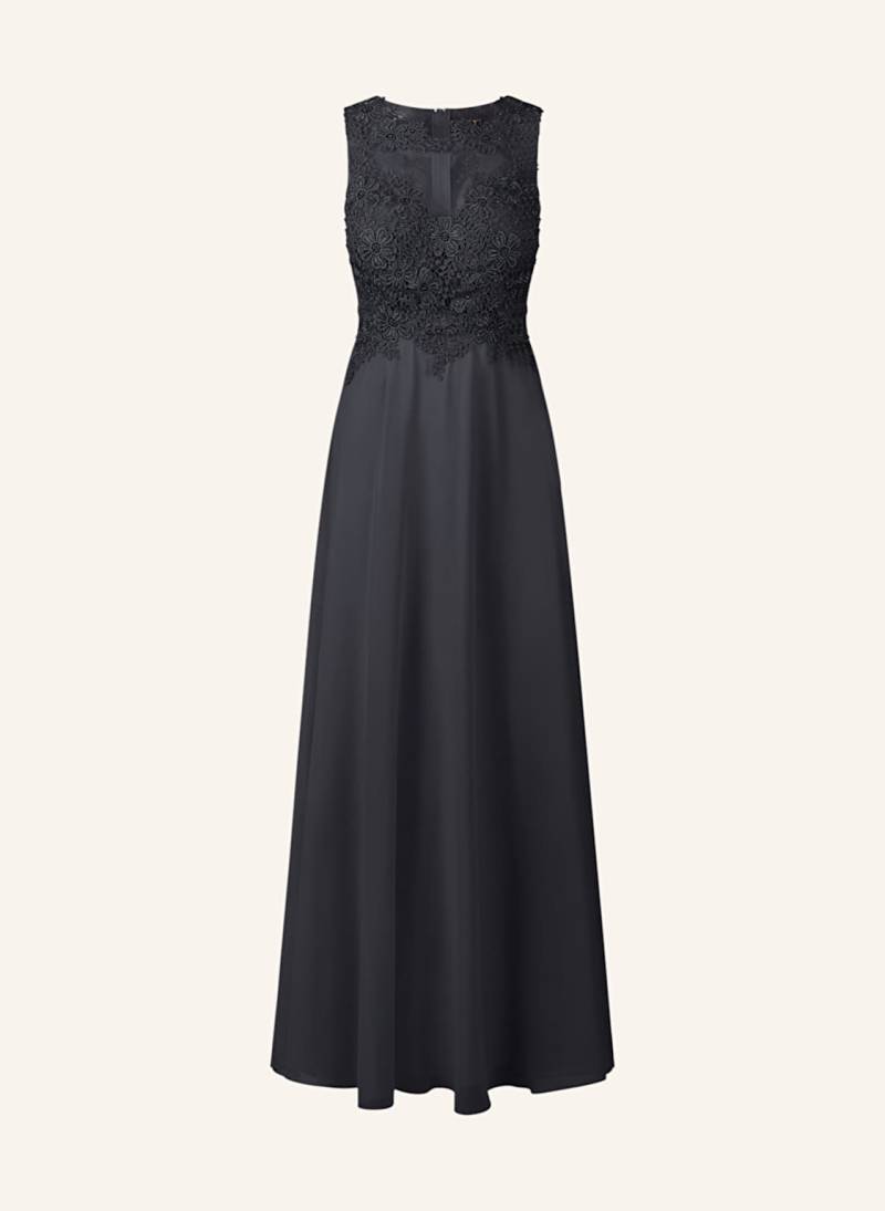 Apart Abendkleid Mit Lochspitze Und Schmucksteinen blau von Apart