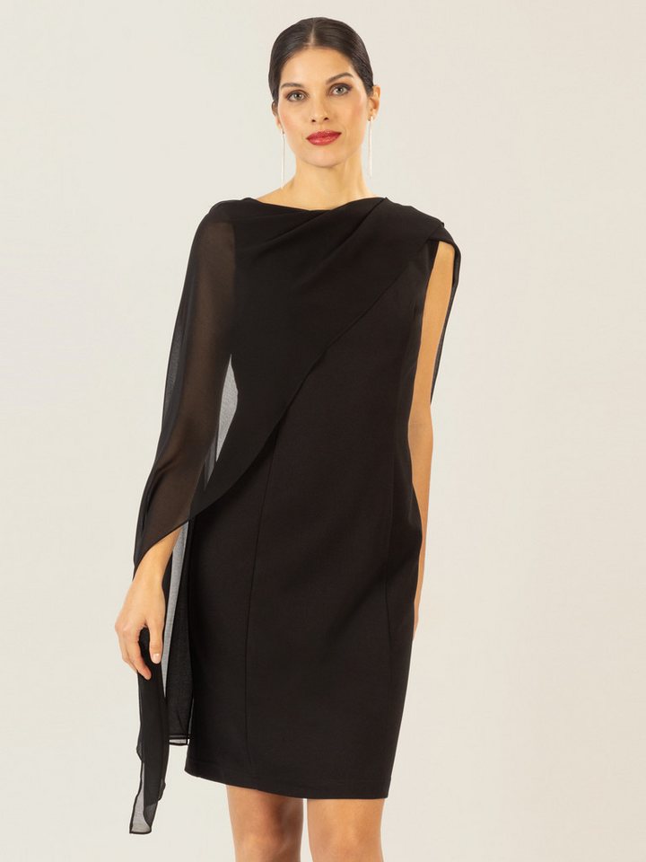 Apart Etuikleid aus einer leicht strukturierten Ware und angearbeitetem Cape von Apart