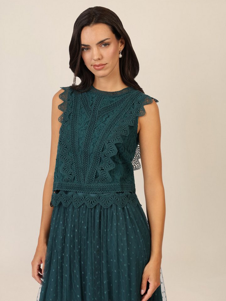 Apart Shirttop mit Spitzenkragen und Reißverschluss von Apart