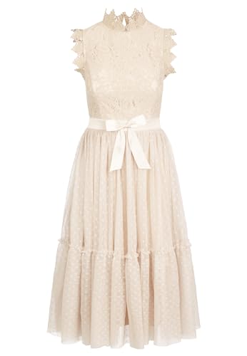 APART Spitzenkleid mit Tüllrock aus Spitze und gepunktetem Tüll von ApartFashion