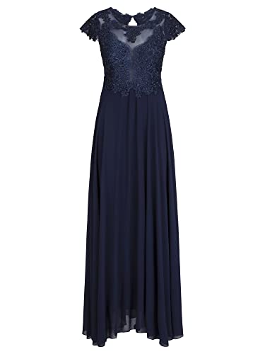 ApartFashion Damen Apart Abendkleid aus Mesh, Spitze und Chiffon Special Occasion Dress, Dunkelblau, XL EU von ApartFashion