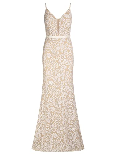 ApartFashion Damen Apart Abendkleid mit Pailletten Special Occasion Dress, Weiß, L EU ApartFashion Damen Apart Abendkleid mit Pailletten Special Occasion Dress, Weiß, L EU von ApartFashion