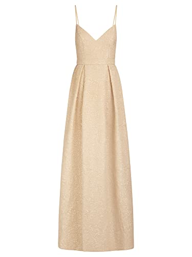 ApartFashion Damen Apart Langes Jacquard Kleid mit Eingewebtem Blütenmuster Special Occasion Dress, Beige, S EU von ApartFashion