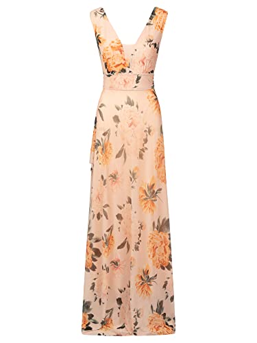 ApartFashion Damen Chiffonkleid Kleid, Apricot-multicolor, 34 EU von ApartFashion