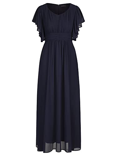 ApartFashion Damen Chiffonkleid Kleid, Navy, Normal von ApartFashion