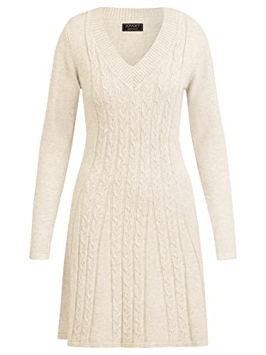 ApartFashion Damen Strickkleid Dress, Beige, 40 EU von ApartFashion