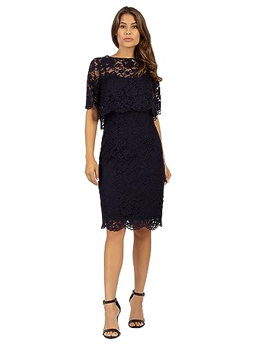 APART Fashion Damen Spitzenkleid mit Bolero Jacke - Knielanges Slim-Fit Cocktailkleid, Verstellbares Spaghettiträger Kleid, Partykleid mit Rückenreißverschluss von ApartFashion