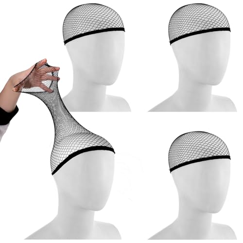 Apausvcm 4 Stück Haarnetz Nylon Wig Cap,Haarnetz für Perücken,Dehnbare Atmungsaktive Perücke Kappen,Perückennetz Unterziehhaube Elastische,Perücken Zubehör für Partys Ballett Bun Schlafende Frauen von Apausvcm