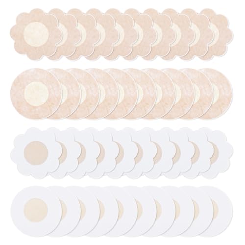 Apausvcm 40 Stück Nipple Patches Selbstklebend,Nipple Abdeckungen Sticker,Unsichtbare Nippelabdeckung,Nippl Pads,Brustwarzen Abdeckungen,Wasserdicht Nippl Cover,Nippl Abdeckunge für Frauen Mädchen von Apausvcm